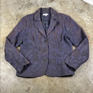 Erin by Erin London Women's Purple Floral Jacket 
Size: Large